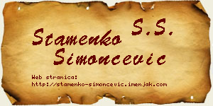 Stamenko Simončević vizit kartica